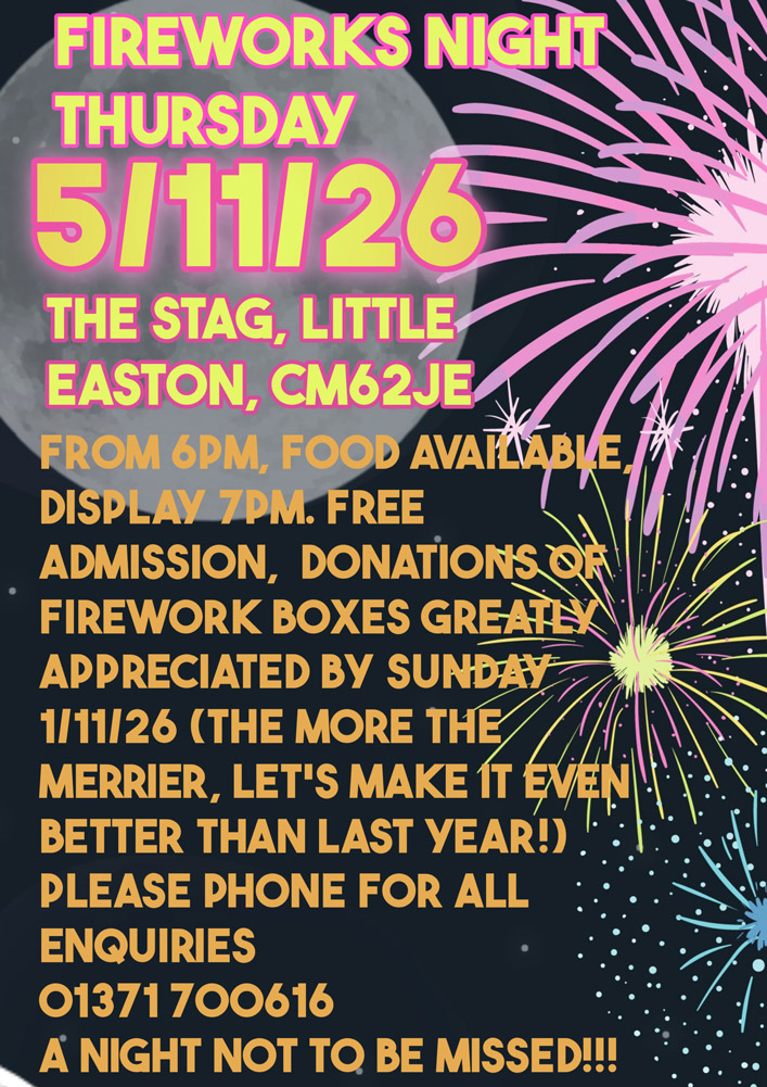 Fireworks event atThe Stag 5th Nov 2026